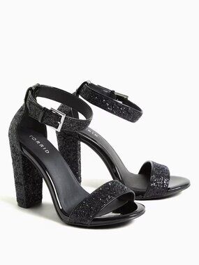 Torrid Glitter Ankle Strap Heel Sandal